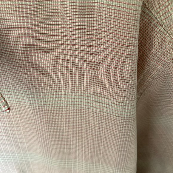 The North Face Sz L Mens Tan Plaid Zip Pocket Short Sleeve Bottom Down Shirt - Picture 2 of 8